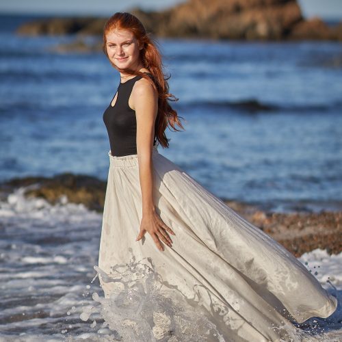 Linen Skirt Maxi High Waist Clothing Women Plus