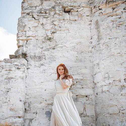 Linen Maxi Skirt Elastic Waist Boho Pocket