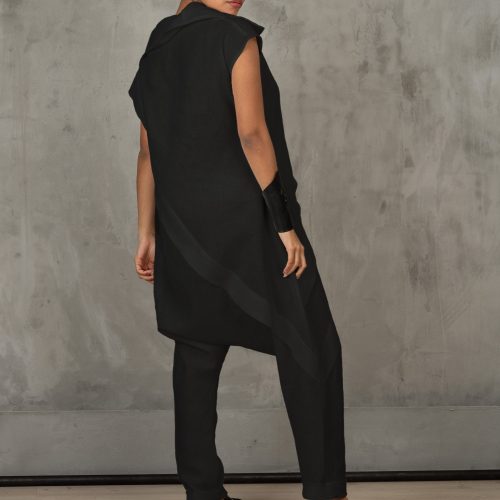 White Linen Jumpsuit: Avant Garde Drop Crotch Overalls