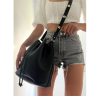 Leather Bucket Bag Crossbody Purse Women Handbag Silver