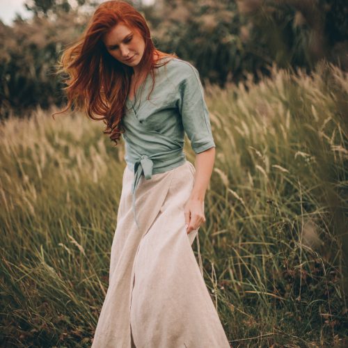 Wrap Skirt Linen Maxi Plus Size Natural Clothing