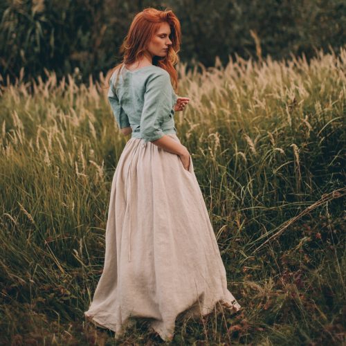 Wrap Skirt Linen Maxi Plus Size Natural Clothing