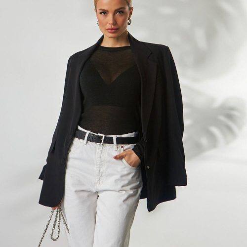 Sheer Fitted Top Long Sleeves Sleeve Tee Casual