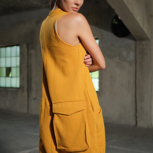 Organic Cotton Drop Crotch Jumpsuit: Avant Garde Utility