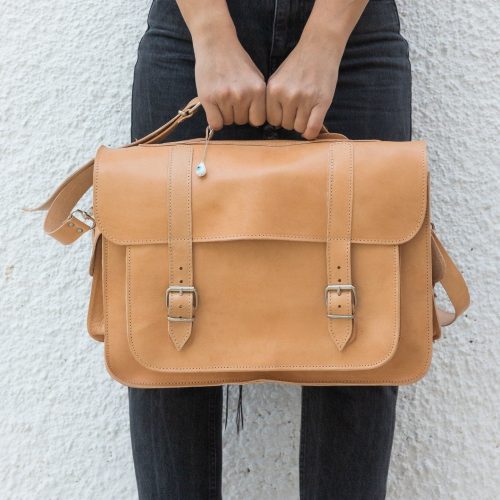 Women Leather Briefcase Office Messenger Bag 15 Inch