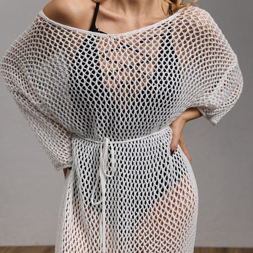 Loose Mesh Cotton Tunic / Fishnet Long Sleeve