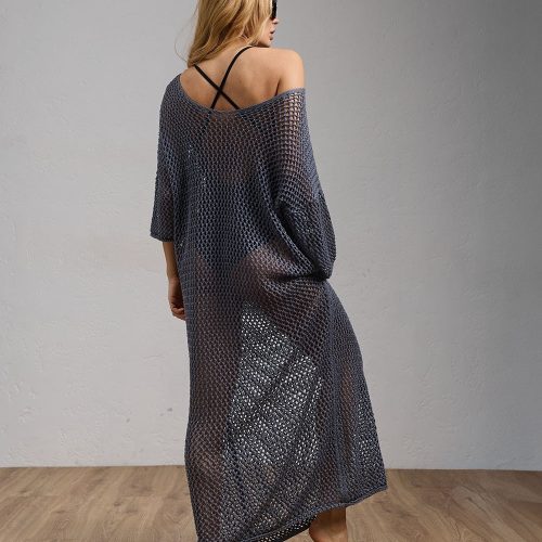 Loose Fishnet Cotton Tunic Festival Clothing Womens See