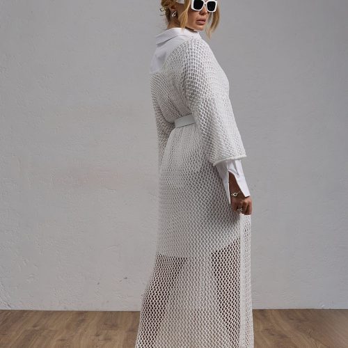 Loose Mesh Cotton Tunic / Fishnet Long Sleeve