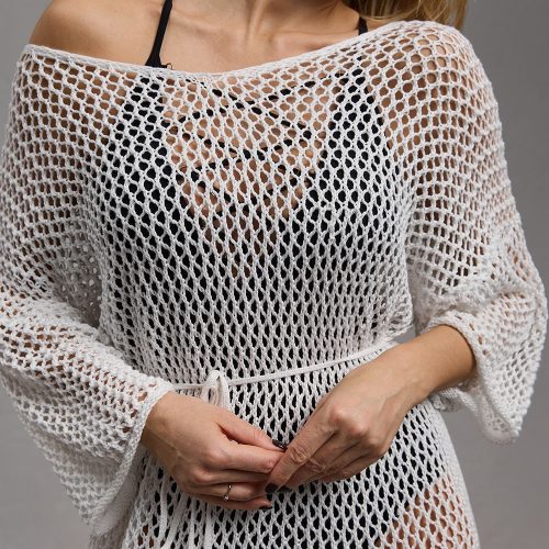 Loose Fishnet Cotton Tunic Festival Clothing Womens See