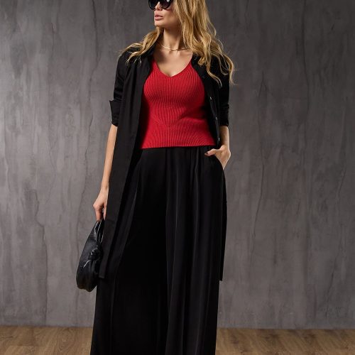 Knits Top Basic V Neck Tank Women Rib