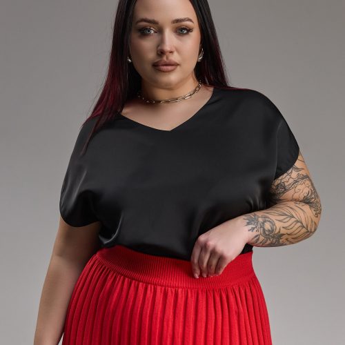 Silk Blouse For Women Short Sleeve Top Loose