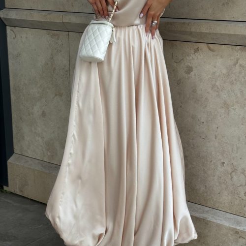 Bubble Maxi Skirts For Women Silk A Line