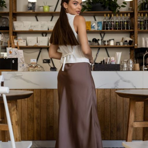 Women Midi Silk Skirts High Waisted Long Length