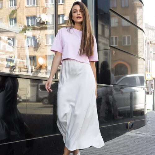 Women Midi Silk Skirts High Waisted Long Length