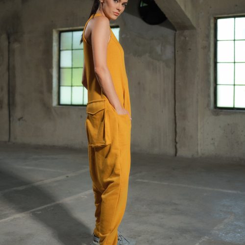 Organic Cotton Drop Crotch Jumpsuit: Avant Garde Utility