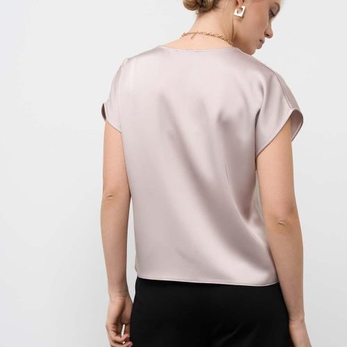 Silk Blouse For Women Short Sleeve Top Loose