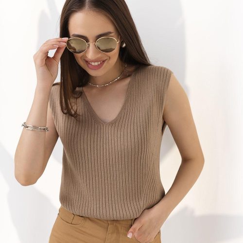 Knits Top V Neck Tank Wide Straps Loose