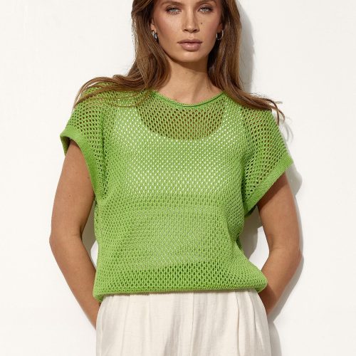 Crochet Mesh Top Loose Fit Tee Cotton Summer