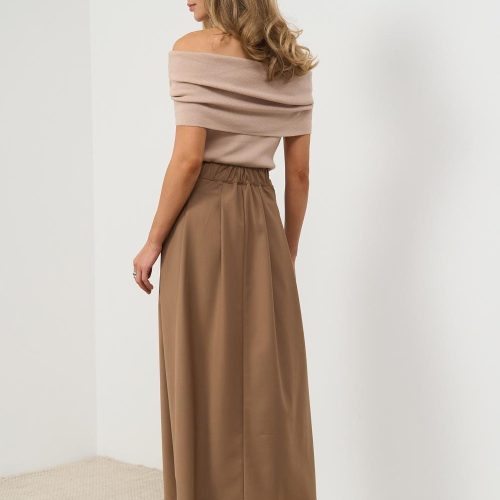 Elegant Off Shoulder Top Soft Natural Yarn Stretchy