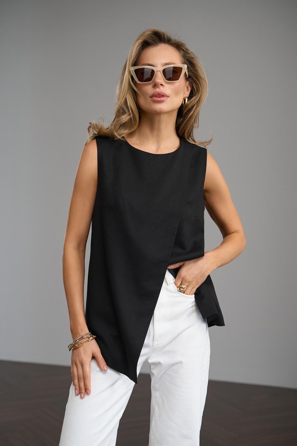 Linen Vest For Women Minimalist Sleeveless Aline Top