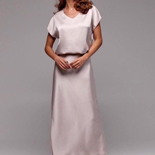 Silk Midi Skirt Elegant Aline Soft Shine High