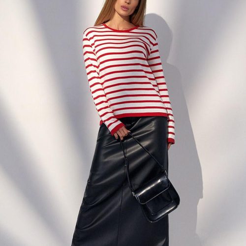 Black Vegan Leather Skirt Long High Waist Faux