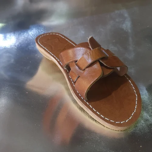 Women’s Brown Flat Moroccan Leather Sandals
