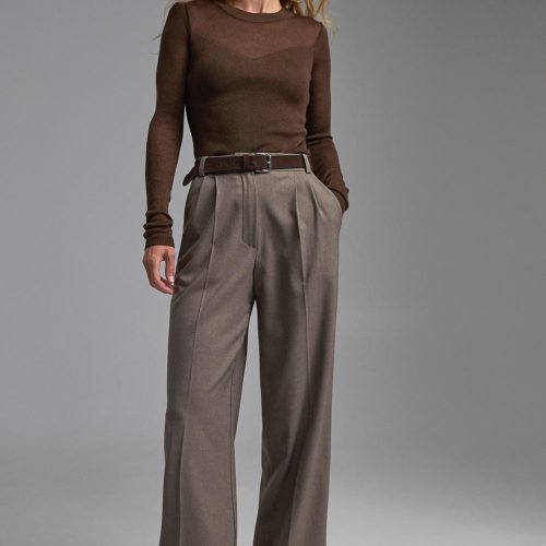 Sheer Fitted Top Long Sleeves Veiled Neckline Sleeve