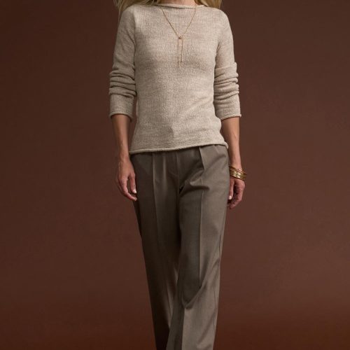 Womens Sheer Knit Long Sleeve Top Merino Mohair