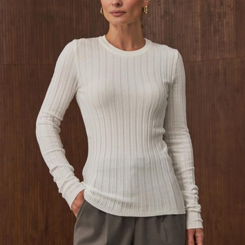 Cotton Bamboo Ribbed Longsleeve Top