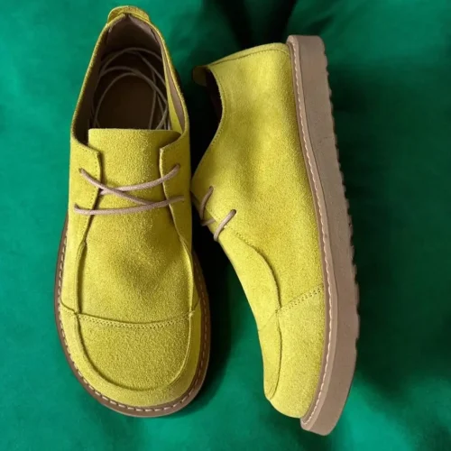 Handmade Women S Suede Loafers Wide Toe Box