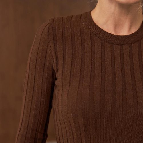 Cotton Bamboo Ribbed Longsleeve Top