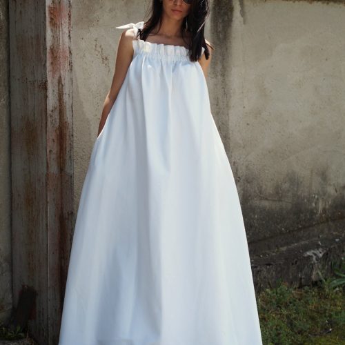 Long Maxi Dress Summer Women Extravagant White