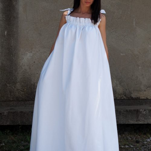 Long Maxi Dress Summer Women Extravagant White