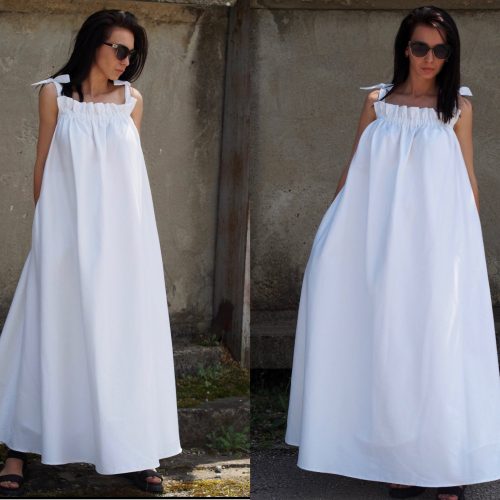 Long Maxi Dress Summer Women Extravagant White